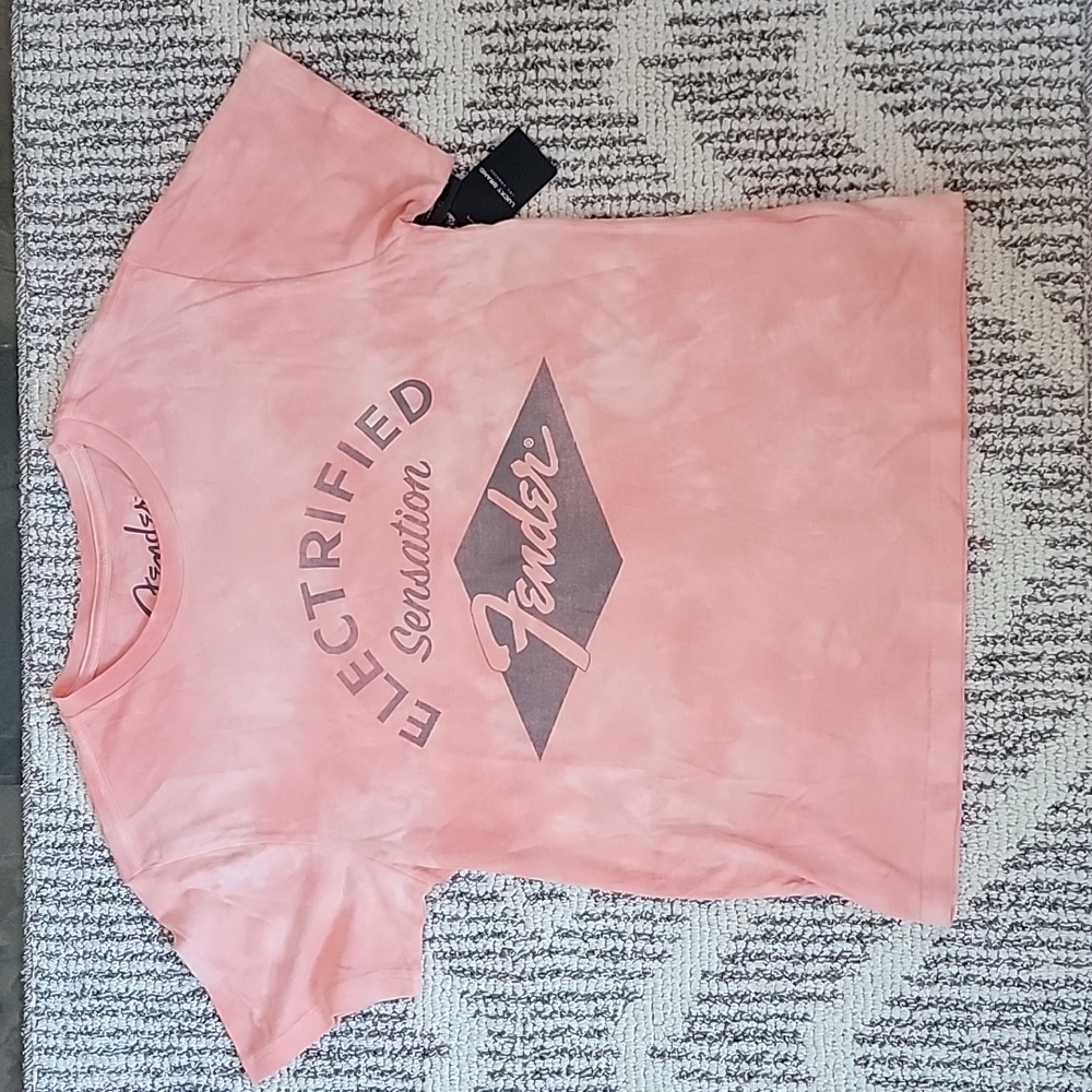 Lucky Brand Pink Fender Tie Dye Tee Size XS - Picture 2 of 7